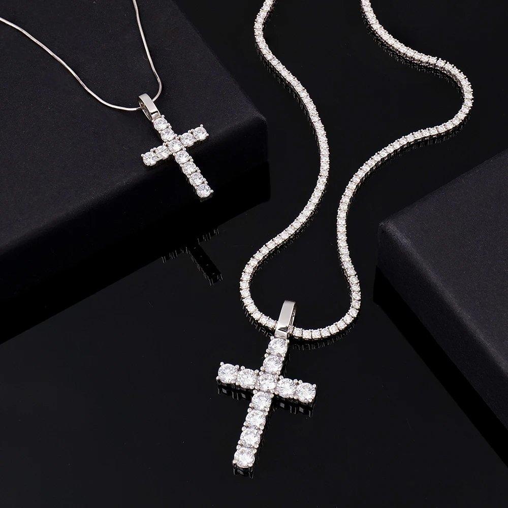 Holy Shining Cross Moissanite Pendant
