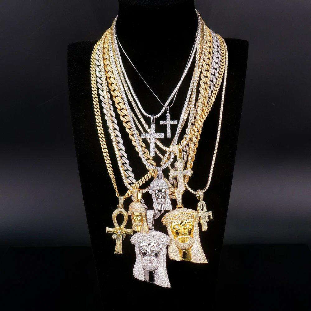 Small Iced-Out Jesus Moissanite Pendant