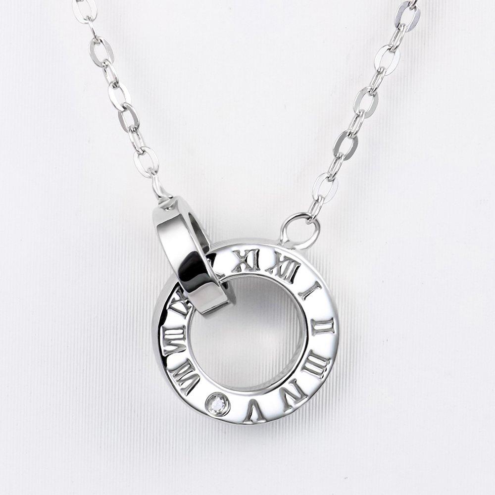Roman Double-Ring Moissanite Pendant