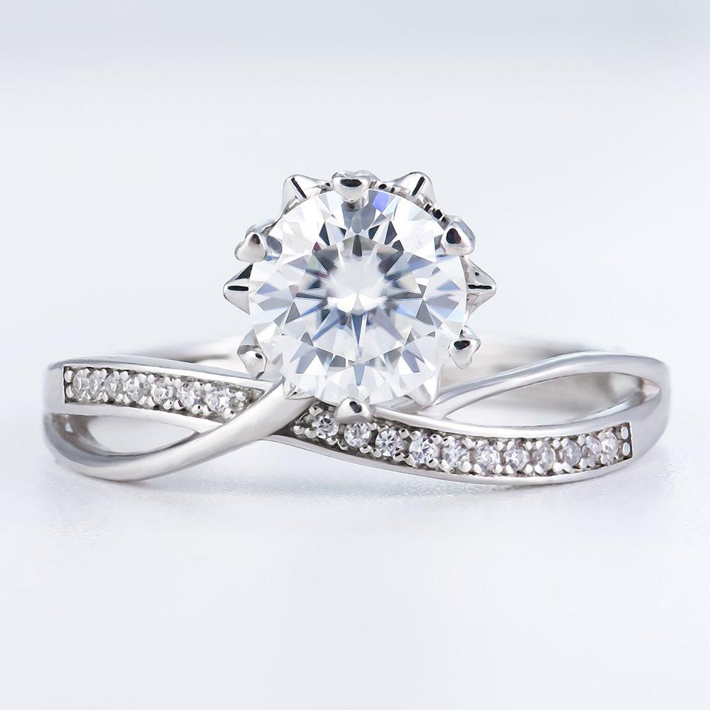 1.00CT Willow-Style Moissanite Ring