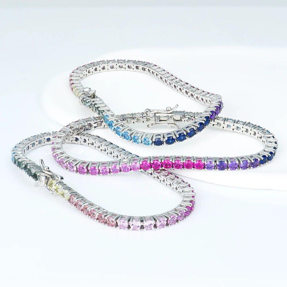 3mm Rainbow Corundum Tennis Bracelet