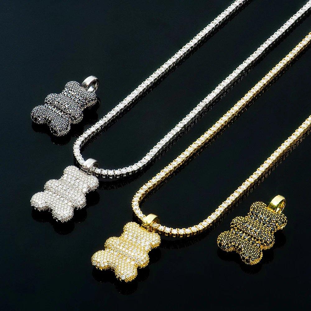 Bear Moissanite Iced Pendant